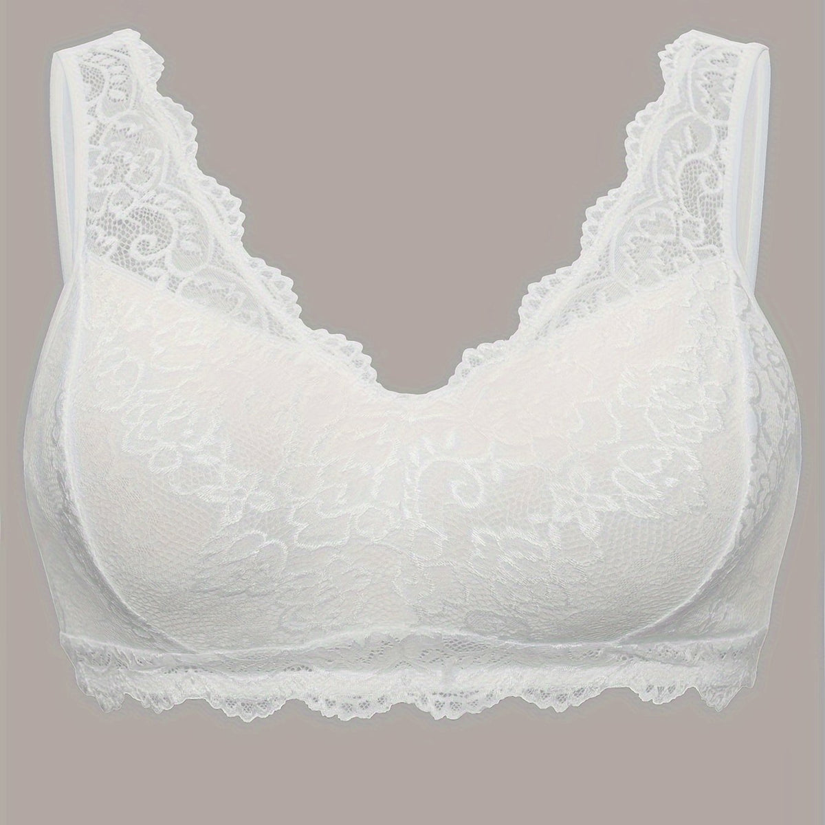  Floral Lace Wide Straps Comfort Bralette