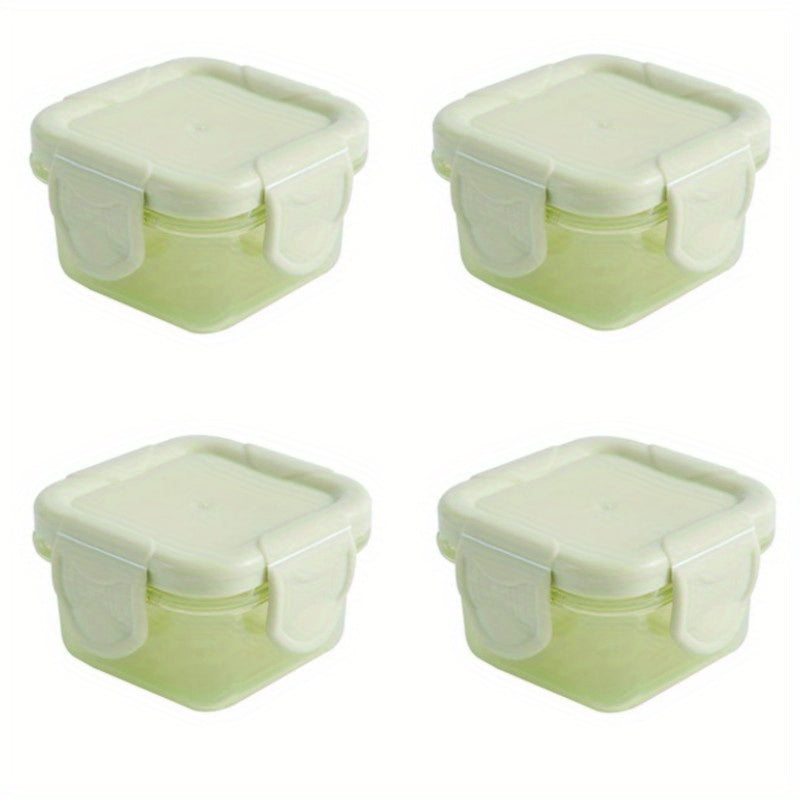 4pcs Mini Food Storage Container Leakproof Lid 60ml