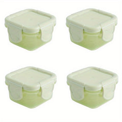 4pcs Mini Food Storage Container Leakproof Lid 60ml