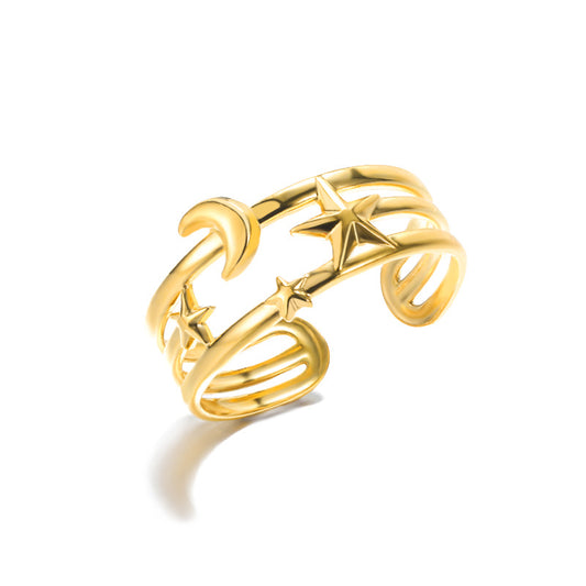 Stainless Steel Open Adjustable Ring Women's Irregular Ring