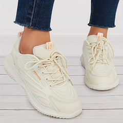 Women's Lace Up Chunky Sneakers Breathable Mesh Non Slip Running Shoes