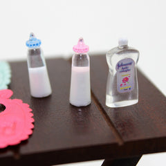 DOLLHOUSE Food Toy Scene Model Dollhouse with Mini Bottle Napkin Set