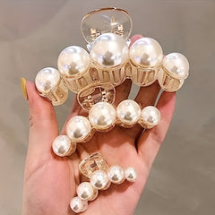 4pcs Faux Pearl Hair Claw Clip Nonslip Ponytail Holder Women Girls Hair Clip