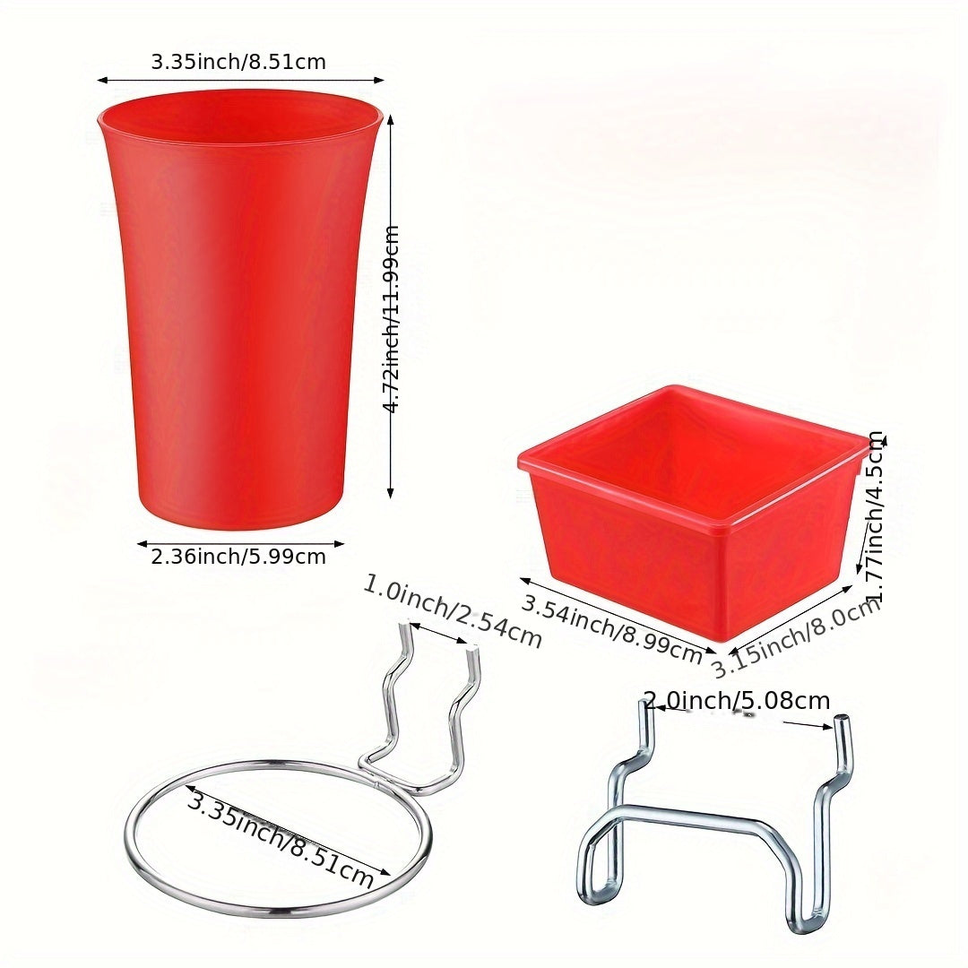 Nail Plate Storage Rack Set with Heavy Duty Basket, Hooks, and Organizer Cups