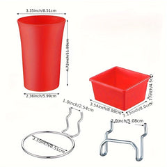 Nail Plate Storage Rack Set with Heavy Duty Basket, Hooks, and Organizer Cups