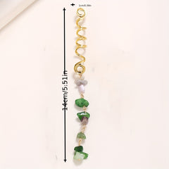 Braided Spiral Hair Ring Natural Stone Pendant Dreadlock Retro Hair Clip
