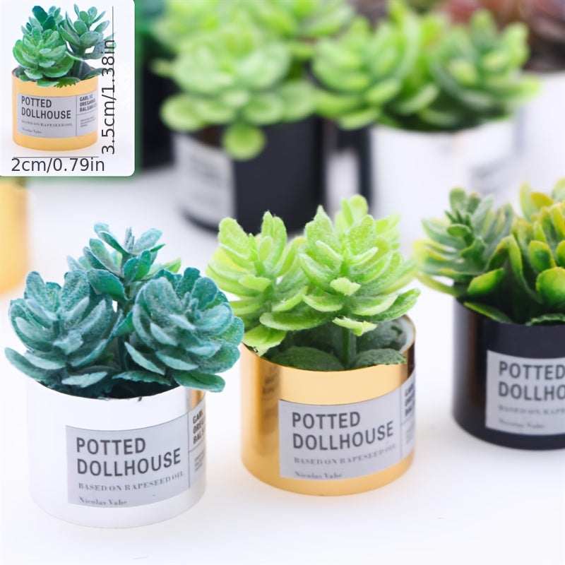 3pcs Mini Succulent Potted Plants DIY Mini Garden