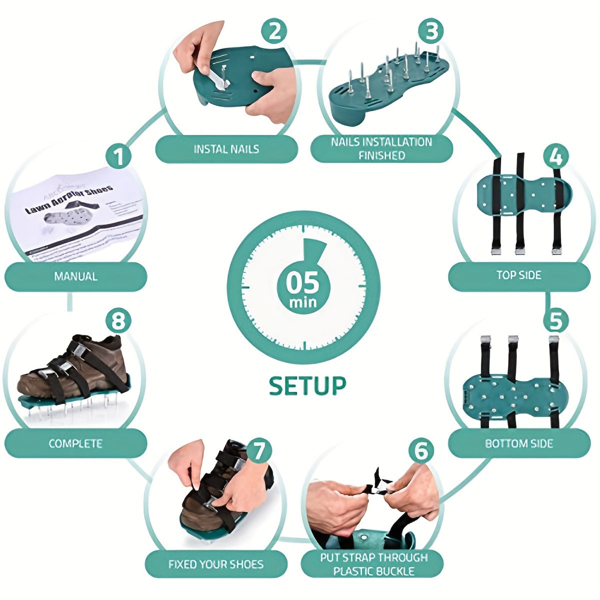 Lawn Aerator Shoes for Yard Aerating Grass Soil Aeration Tool