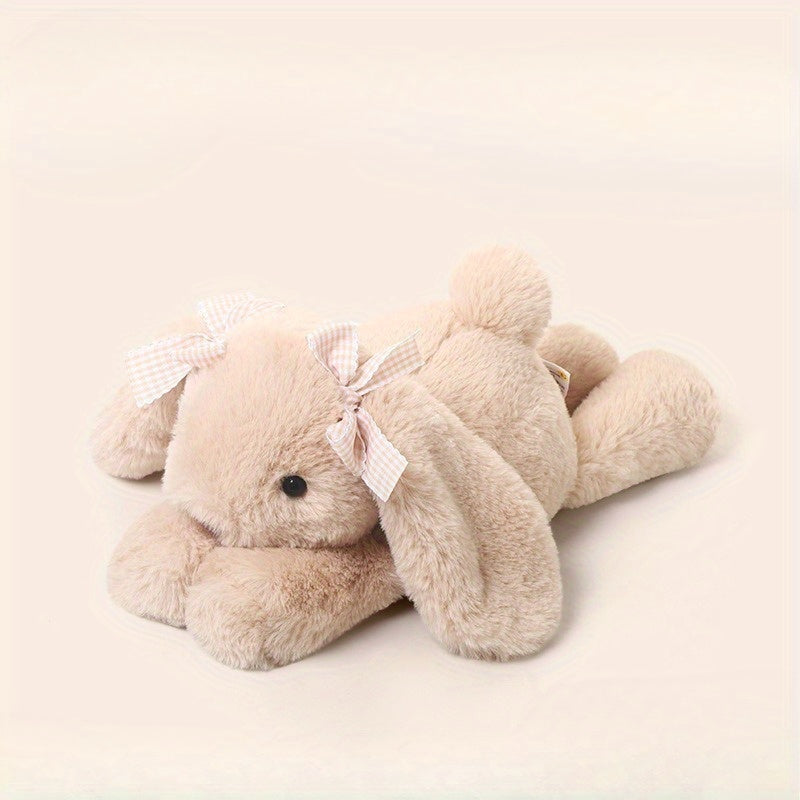 Plush Rabbit Toy with Pink Bow Soft Stuffed Animal