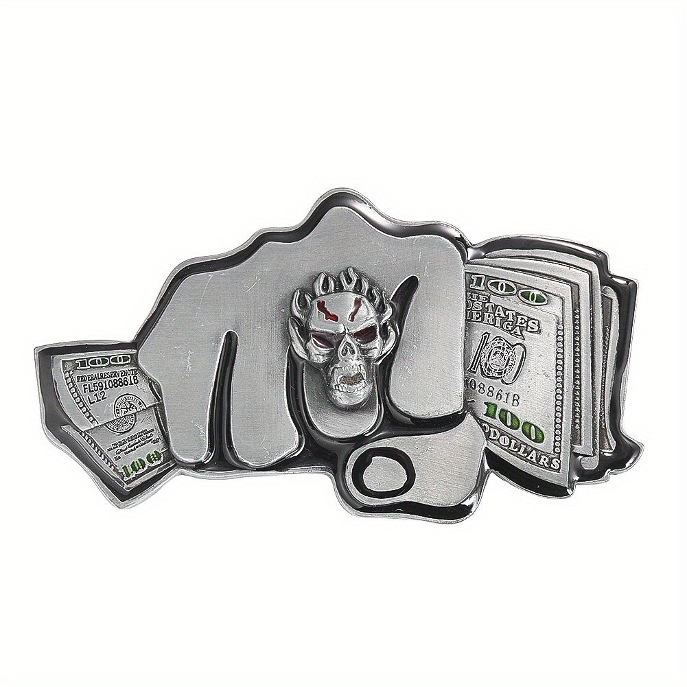 100 Dollar Bills Demon Skull Rings Metal Belt Buckle Gothic Hip hop Rock
