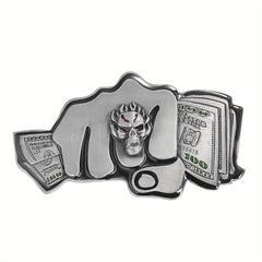 100 Dollar Bills Demon Skull Rings Metal Belt Buckle Gothic Hip hop Rock