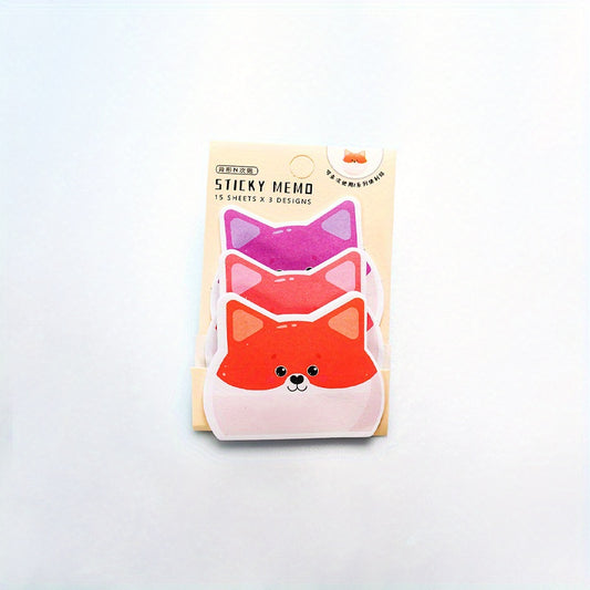 45pcs Cartoon Animal Sticky Notes for Students Home Office Gift Tags