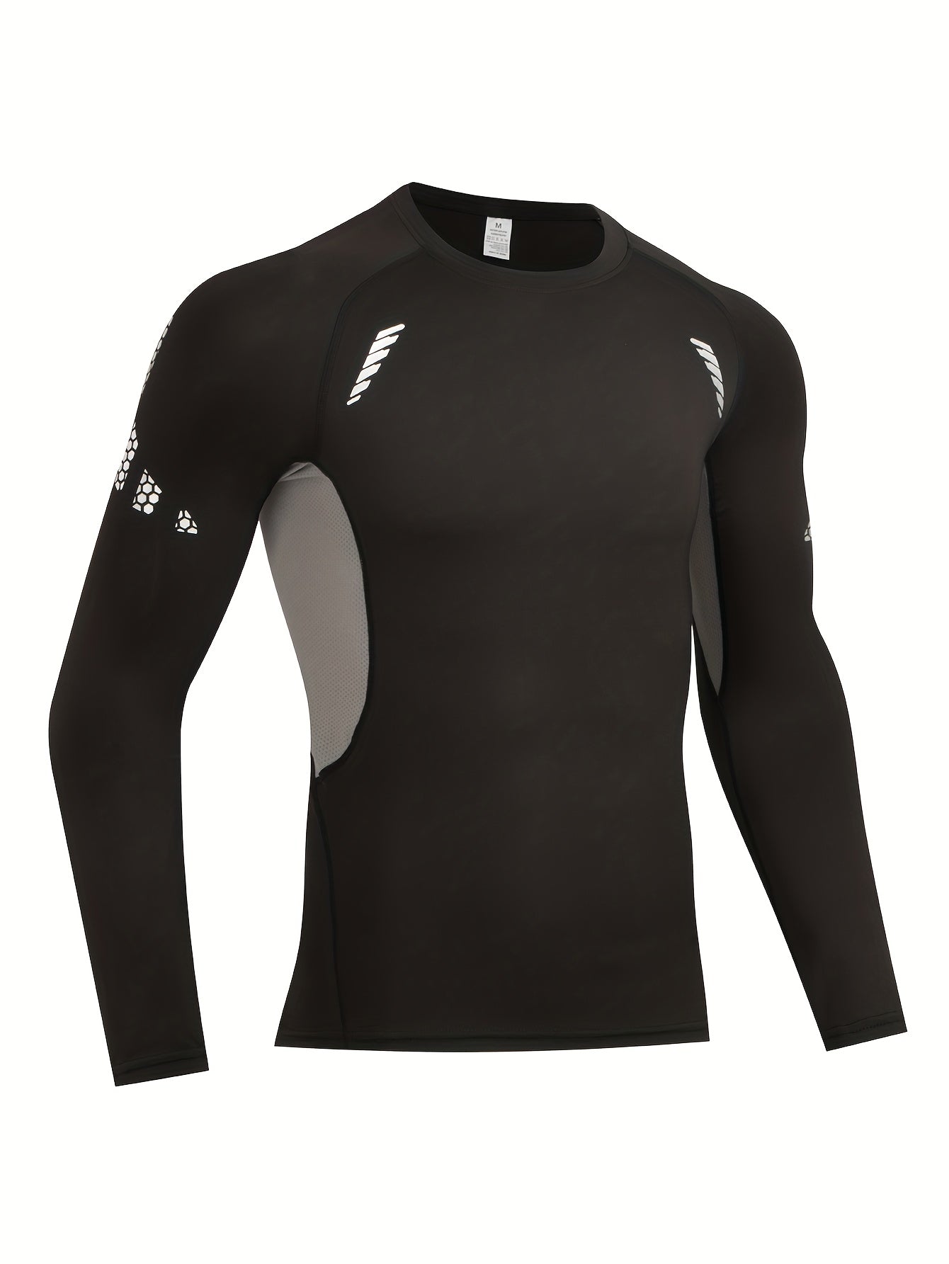 Men's Solid Compression Shirt Breathable Long Sleeve Top