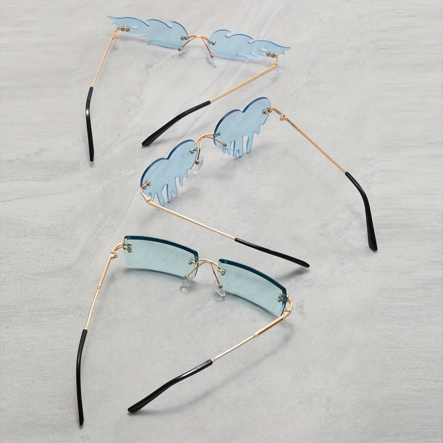 3 Pairs Men's Sunglasses, Street Photography & Party Beach Friends Shades