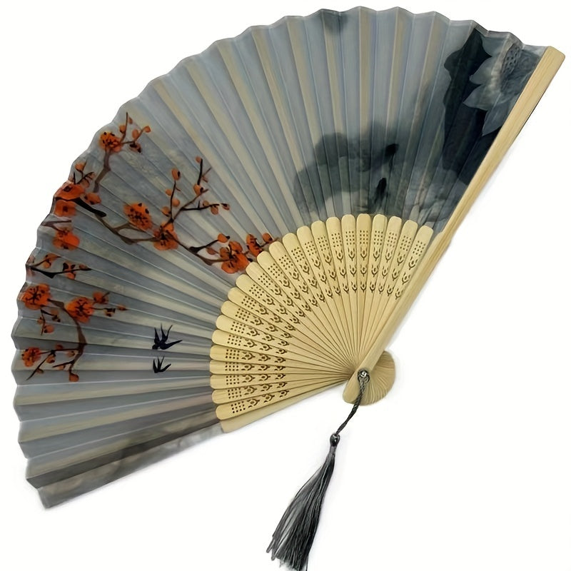 Chinese Landscape Prints Folding Fan Portable Dance Party Accessory