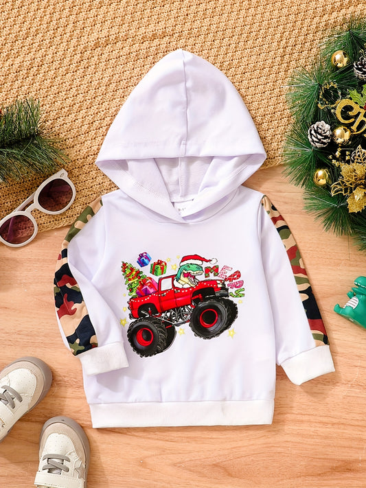 Toddler Boys Christmas Dinosaur Hoodie