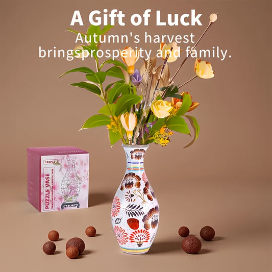 Colorful Floral Puzzle Vase Plastic Home & Office Decor
