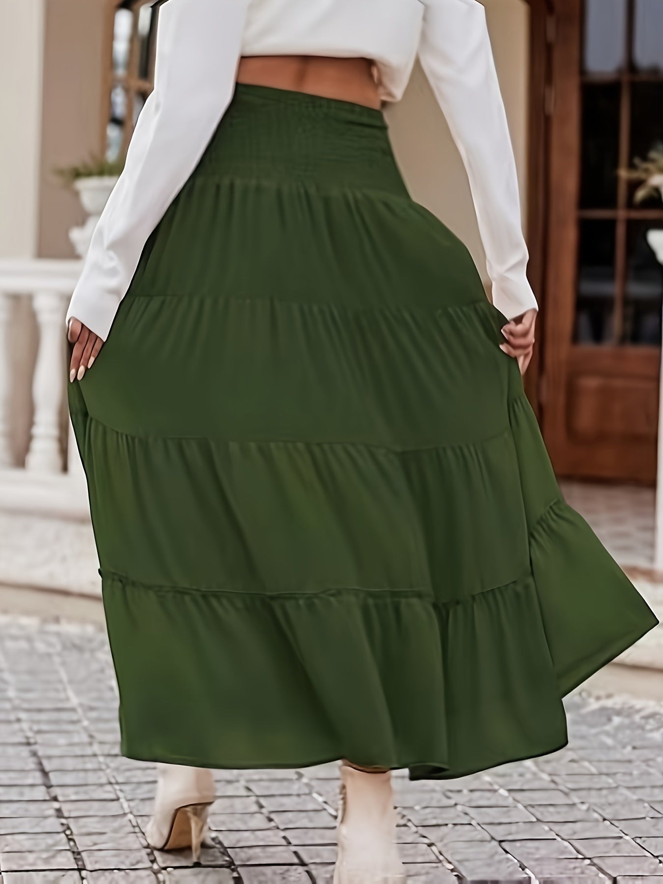  Boho Skirt Women's High Waist Smock Skirt