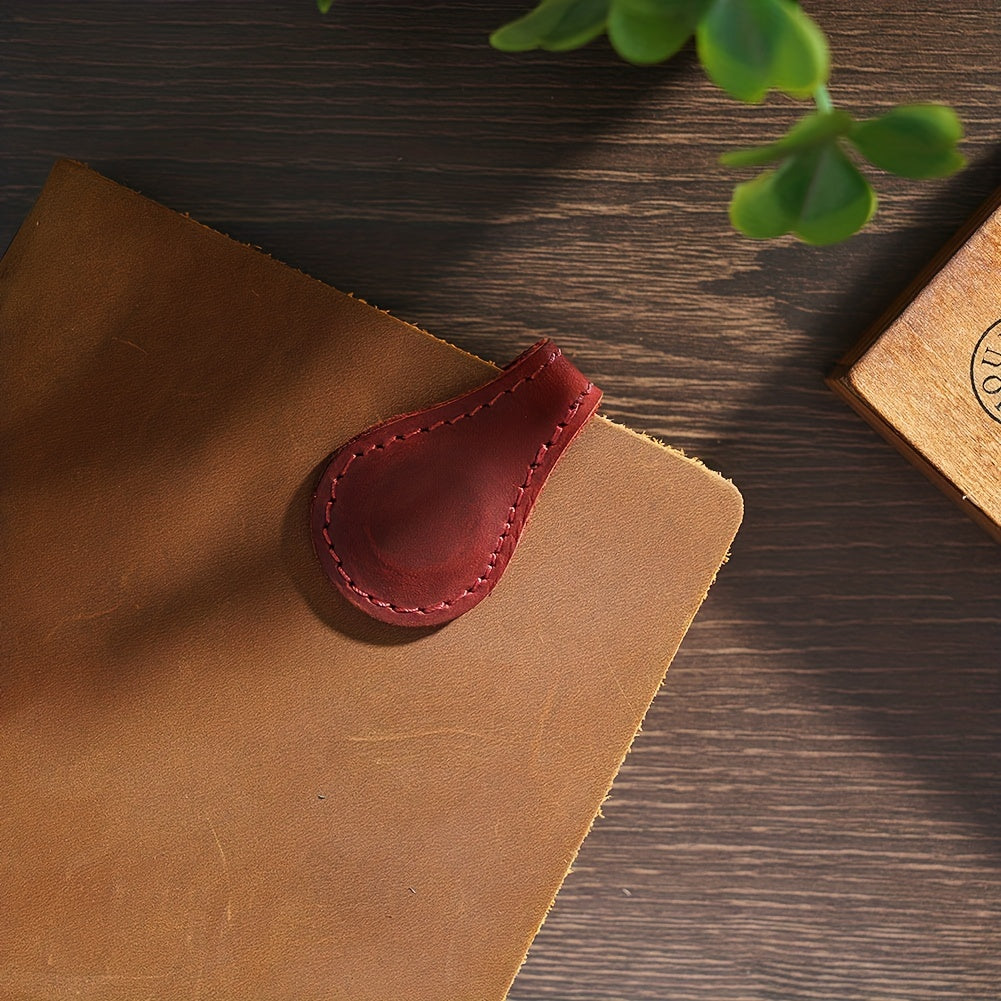 Crazy Horse Faux Leather Magnetic Bookmark Clip