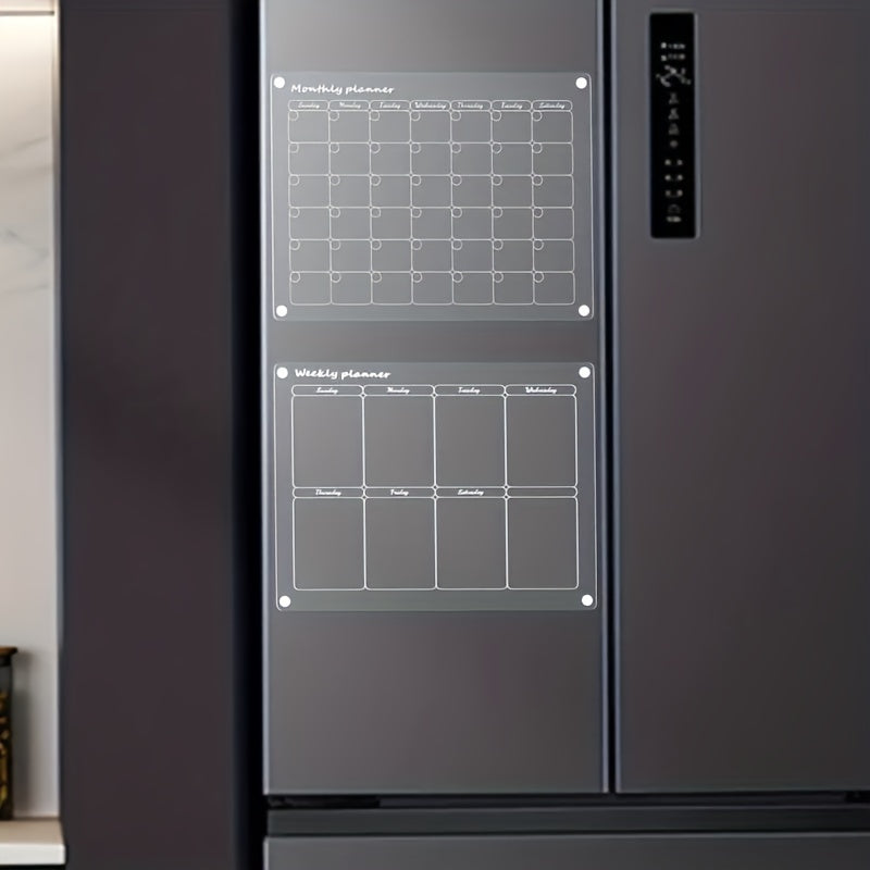 Acrylic Magnetic Calendar for Refrigerator with Marker Pen