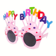 3pcs Cake Shape Funny Glasses Birthday Photo Props Set