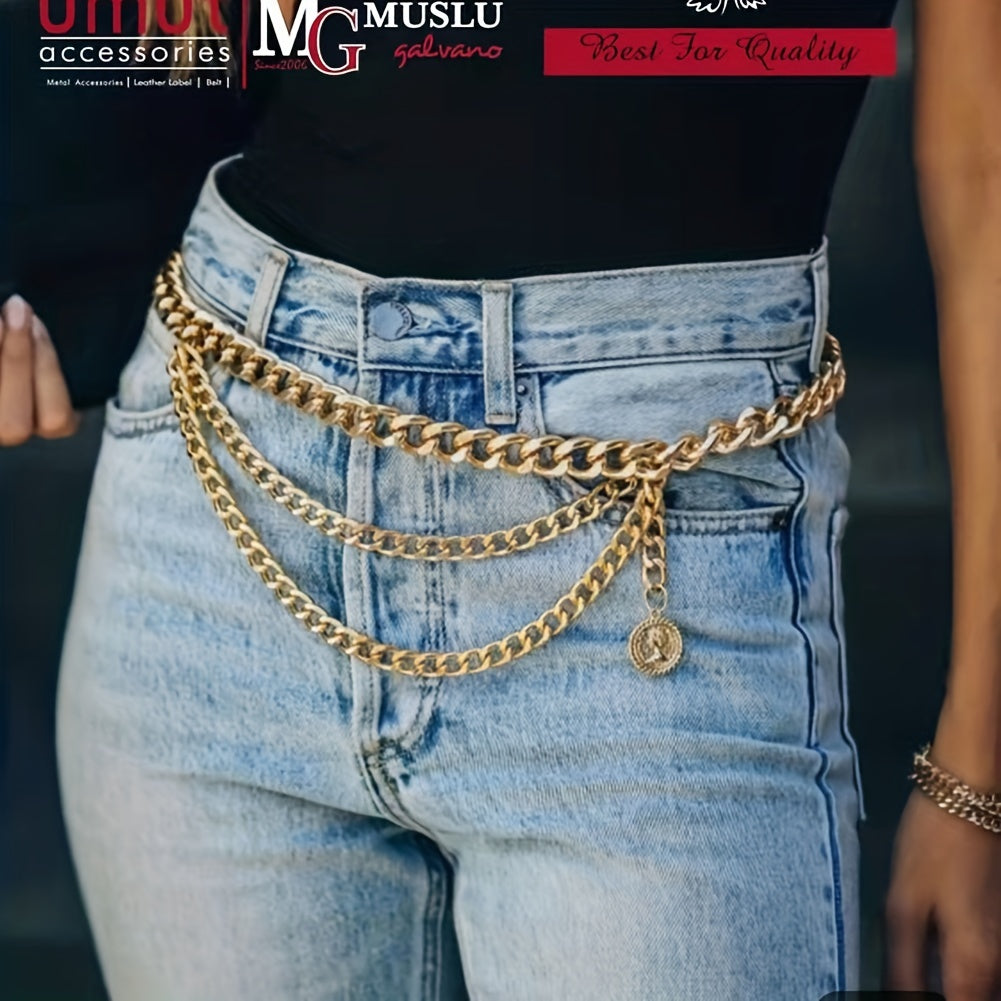 Vintage Chain Fringe Waistband Hip Hop Adjustable Jeans Belt