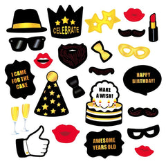 25 Birthday Wedding Funny Props Party Paper Beard Lips Decoration Supplies