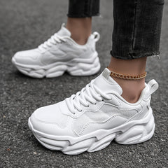 Women's Non Slip Platform Sneakers Comfortable Lace Up Sports Shoes