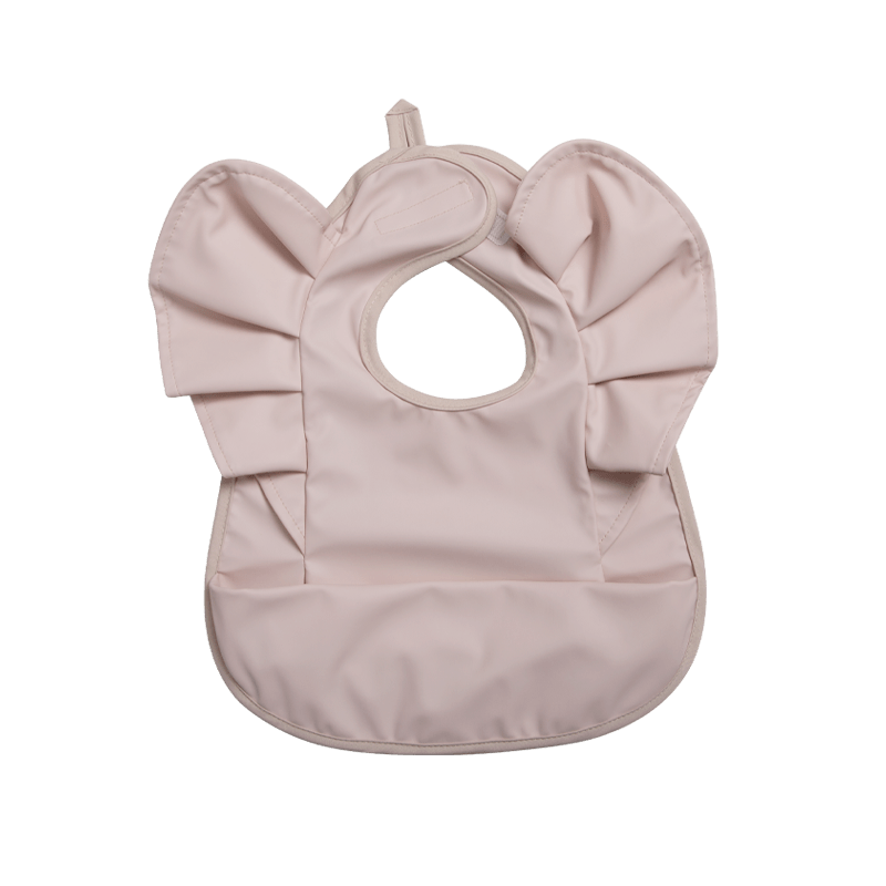 Baby Girl Bib Solid Angel Wings Waterproof Soft Apron For 1-2 Year Old