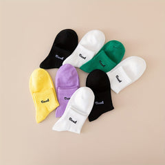 8 Pairs Letter Print Socks Soft Lightweight Women's Stockings