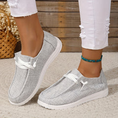 Women's Casual Canvas Slip-On Loafers Lightweight Walking Shoes