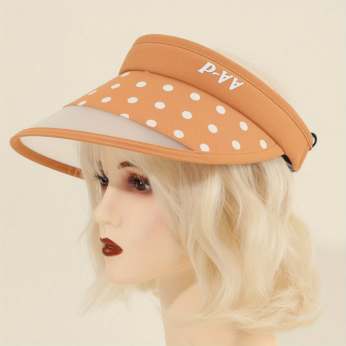 Yellow Dotted Visor Hat UV Protection Wide Brim Sun Hat