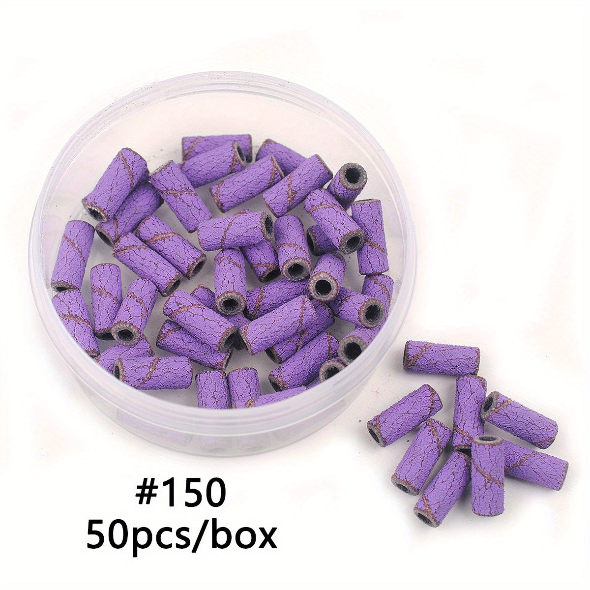 Purple 50pcs 3mm Nail Sanding Bands + 1pcs Mandrel Manicure Pedicure