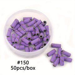 Purple 50pcs 3mm Nail Sanding Bands + 1pcs Mandrel Manicure Pedicure