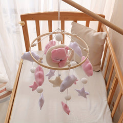 Pink Bear & Clouds Plush Toys Baby Mobile