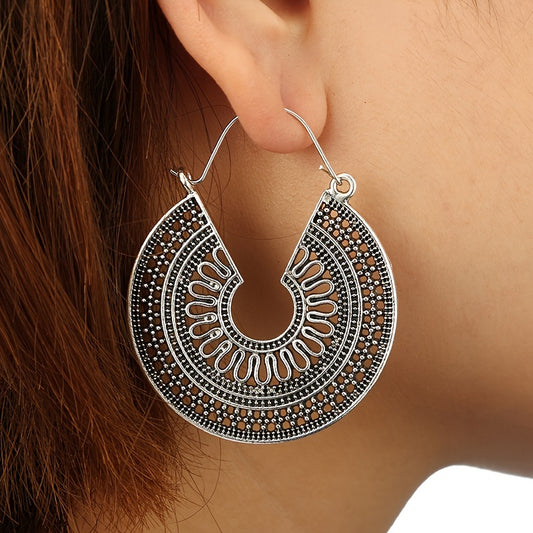 Vintage Hollow Metal Dangle Earrings Women Gift