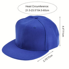 Solid Flat Brim Baseball Cap Hip Hop Peaked Cap