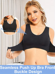 Wireless Sports Bra Front Buckle Running Workout Tank Bra