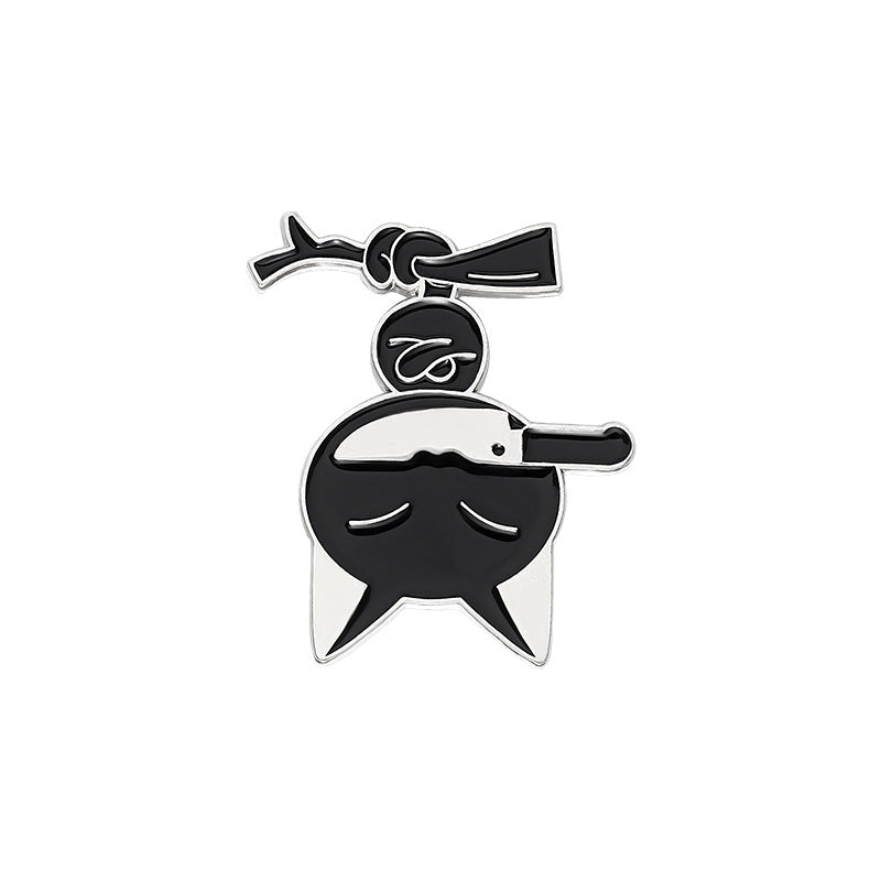Cute Enamel Cat Handle Brooch Pin