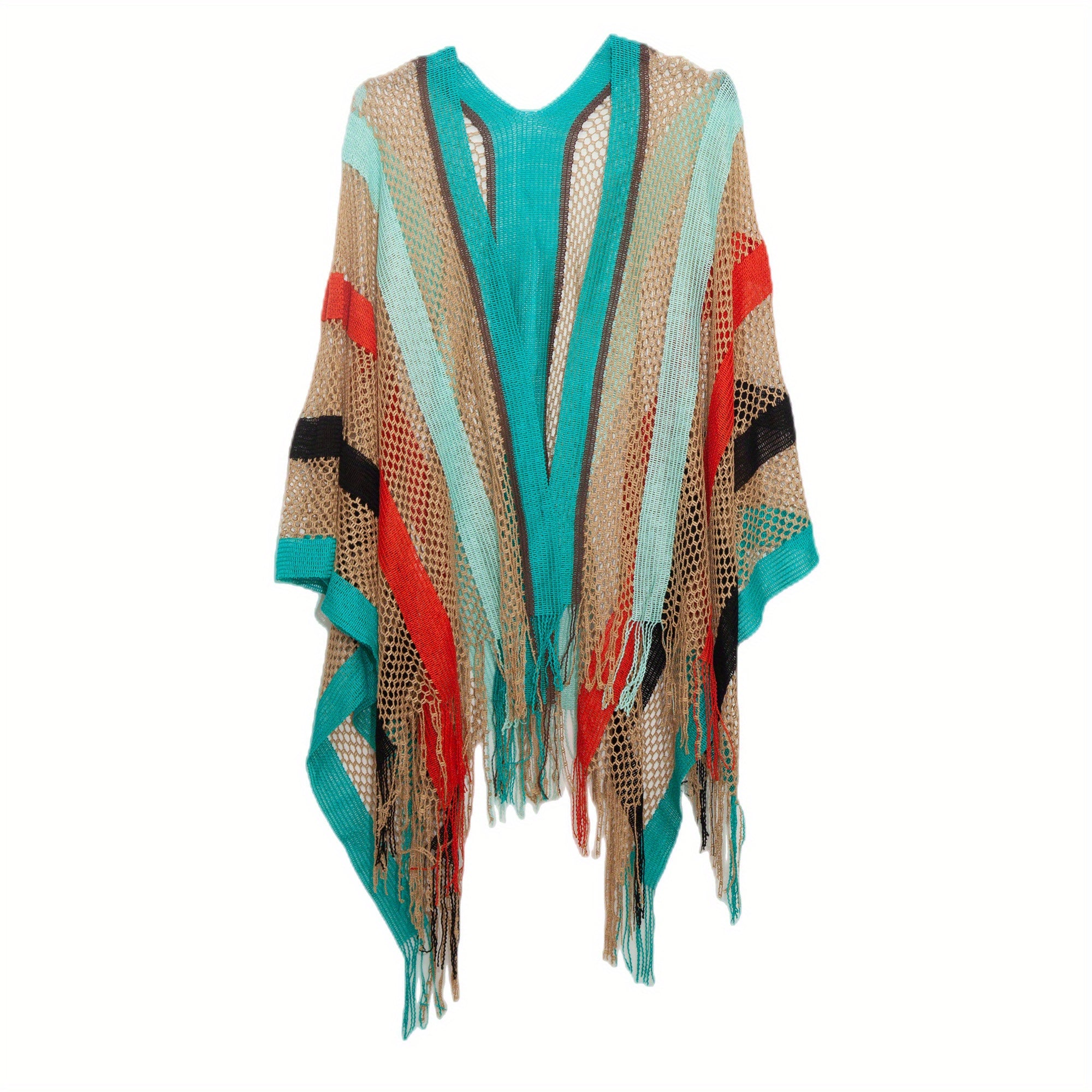 Rainbow Striped Bikini Cover Up Sunscreen Cardigan LGBT Pride Wrap Shawls