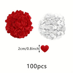100pcs Heart Confetti Red Deodorized Petals Wedding Table Scatter Decoration