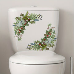 Christmas Tree Toilet Lid Decal Self Adhesive Wall Sticker Bathroom Decor