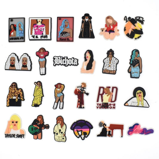 24pcs Singer Series Shoe Charms for Clogs & Slides