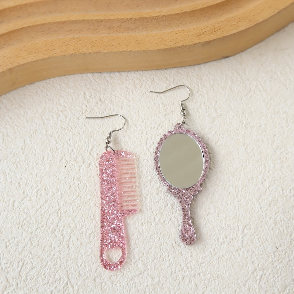 Y2K Acrylic Mirror Comb Earrings Cute Female Gift
