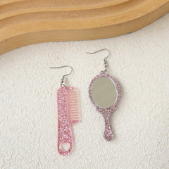 Y2K Acrylic Mirror Comb Earrings Cute Female Gift