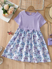 Girls Short Sleeves Princess Dress for Party Kids Summer Clothes