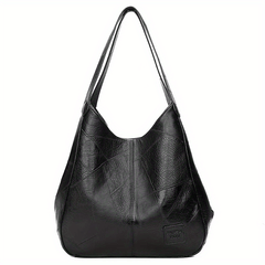 Vintage PU Hobo Bag Large Capacity Tote Bag Women's Travel Shoulder Bag