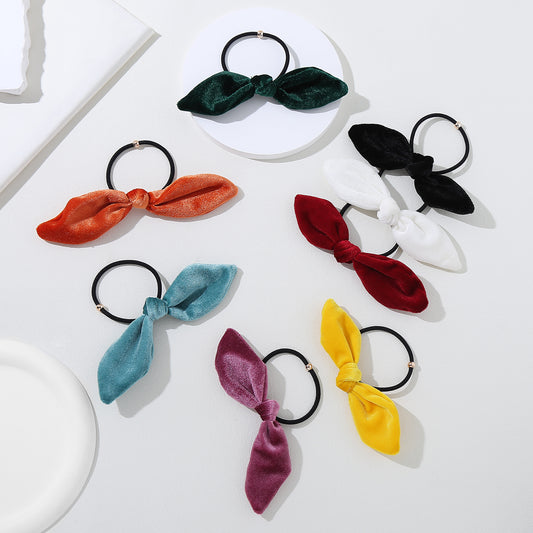 8pcs Minimalist Bow Hair Tie Scrunchie Ponytail Holder