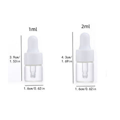2pcs Mini Glass Dropper Bottles with Caps 1-5ml