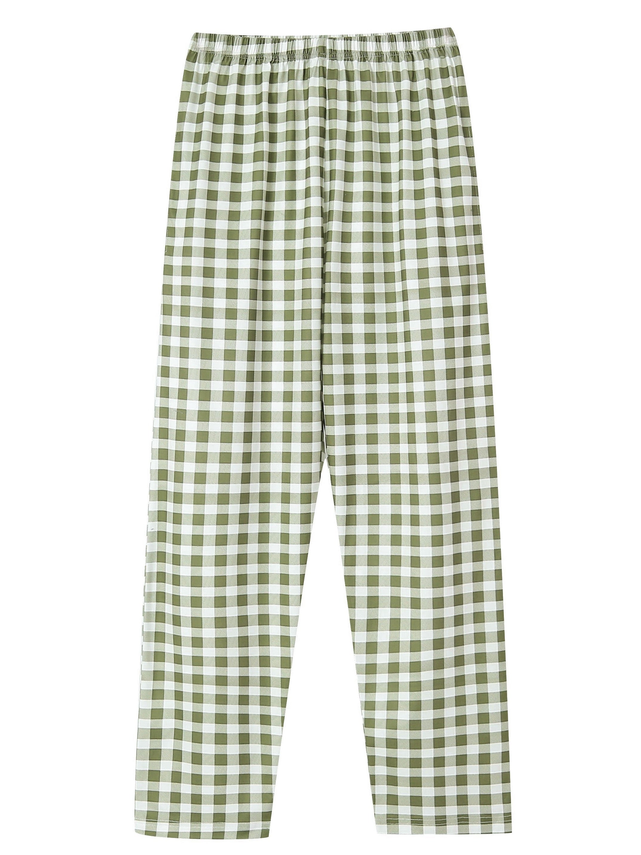 Plaid Pajama Bottoms Colorblock Comfort Loose Long Pants Women's Loungewear